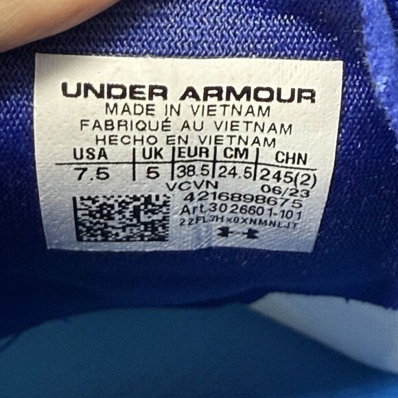 Under Armour Womens Glyde 2.0 MT Size 7.5 Blue White 3026601-101 NEW - Picture 7 of 9